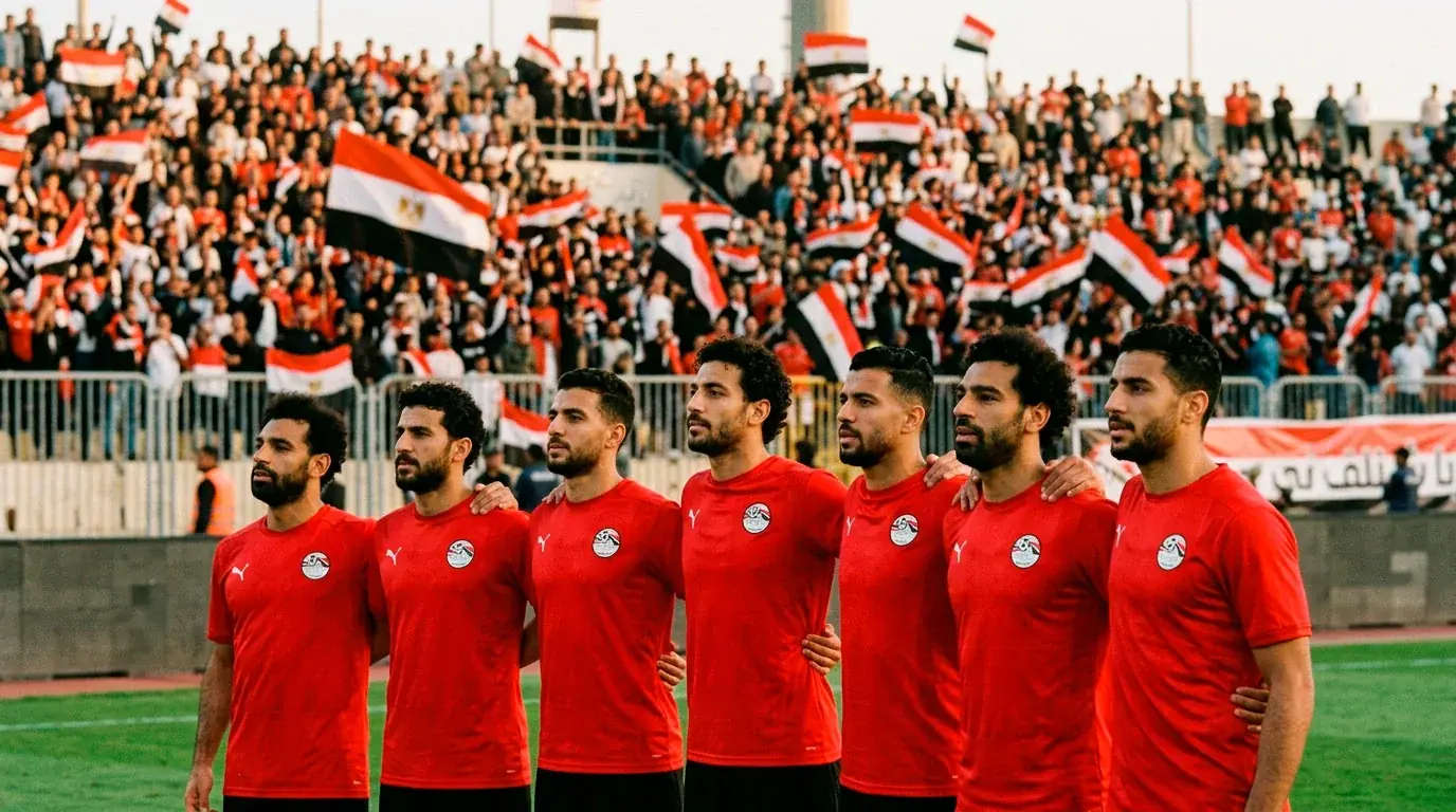 Mohamed Salah leidt het Egyptische nationale elftal tijdens een Afrika Cup-wedstrijd