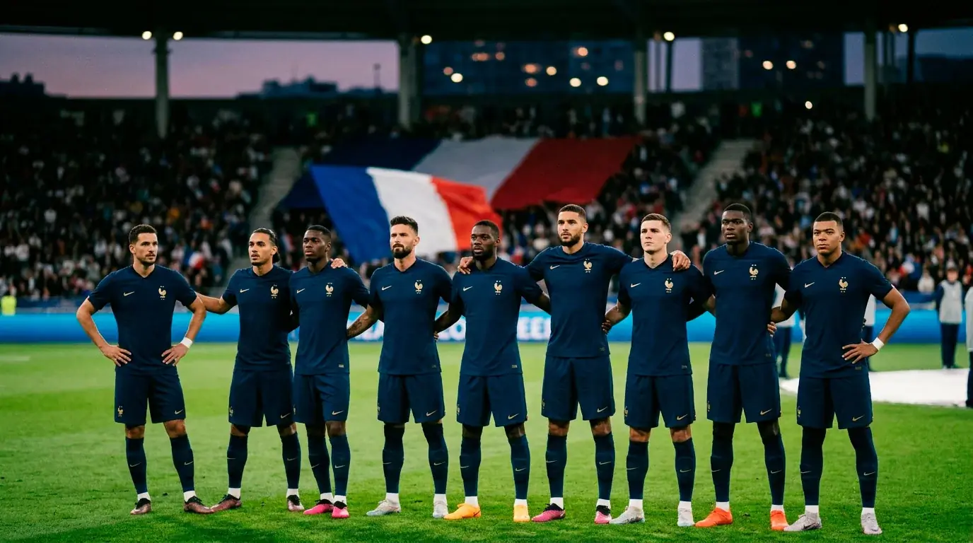 Kylian Mbappé in het shirt van Les Bleus tijdens een interland